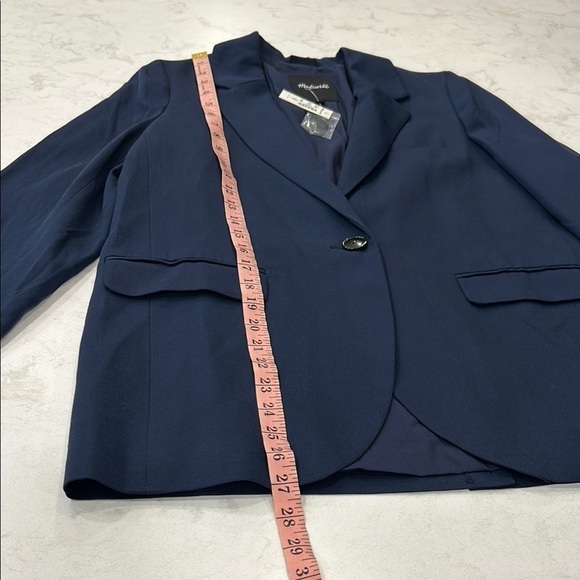 Madewell The Larsen Blazer in Drapeweave Navy Button Academia Jacket MP NWT - Picture 10 of 16